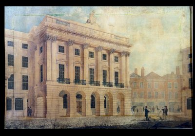 Megyei tűzoltóság a Regent Streeten, London, 1819 (toll, tinta és WC papíron) alkotó: Robert Abraham